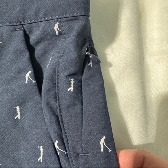 Tee Time Golf Shorts Navy Blue with White Golfer Dots Size 34 - Picture 4 of 11
